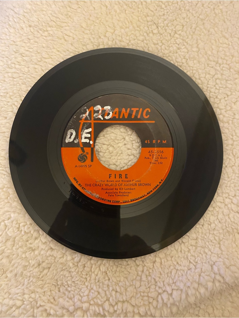 The Crazy World of Arthur Brown Atlantic Fire/Rest Cure 7" 45 RPM 45-2556